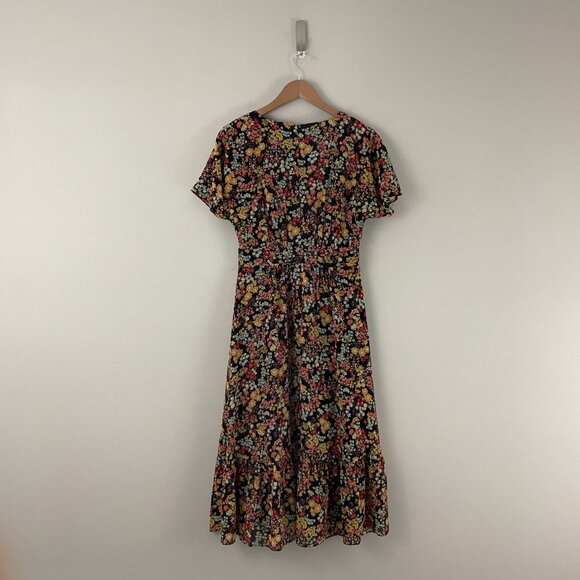 Madewell Dolman-Sleeve Ruffle-Hem Midi Dress in Flower Garden Size 2 - Picture 2 of 7